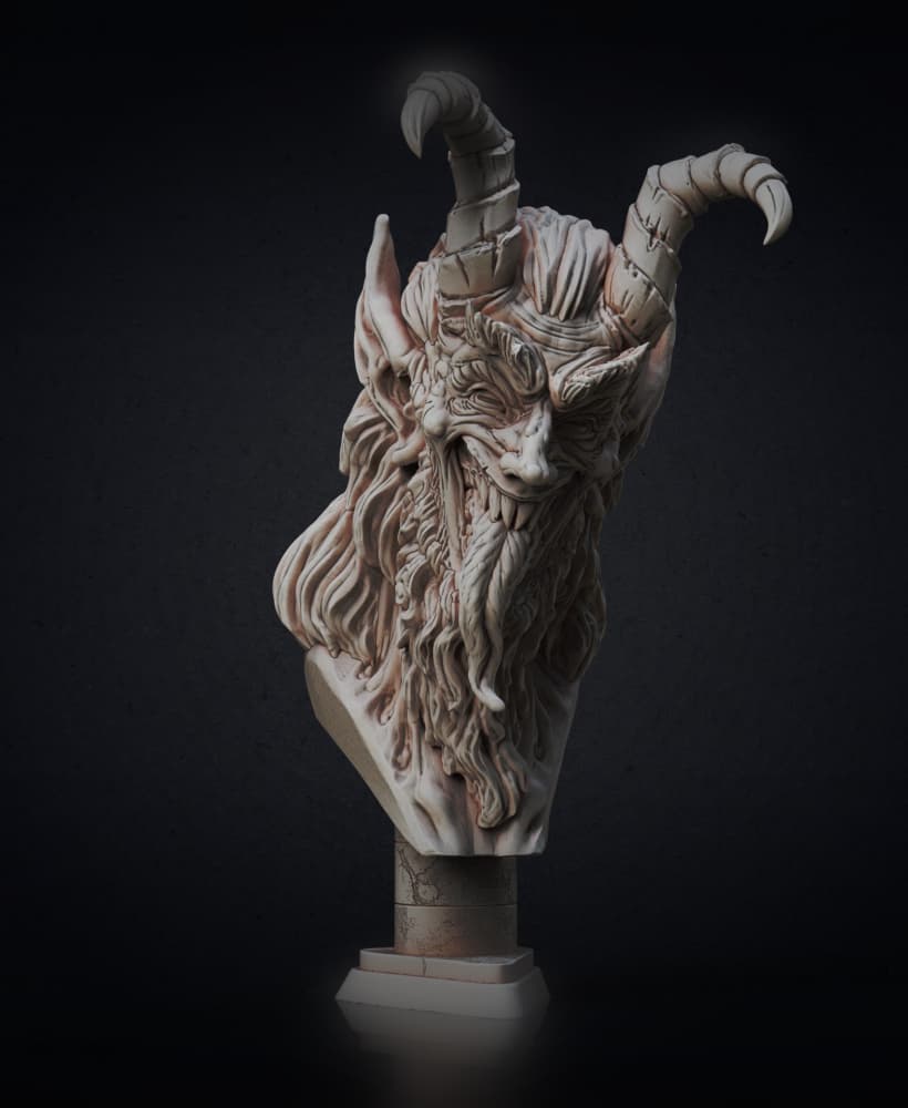 Krampus bust (Pre-Supported) 3d model