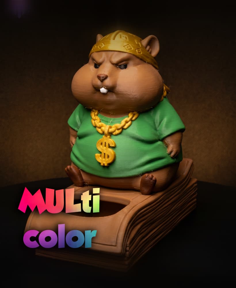 Gangster Hamster Organizer 3MF | Funny Decor Multi-Color | Functional 3d model
