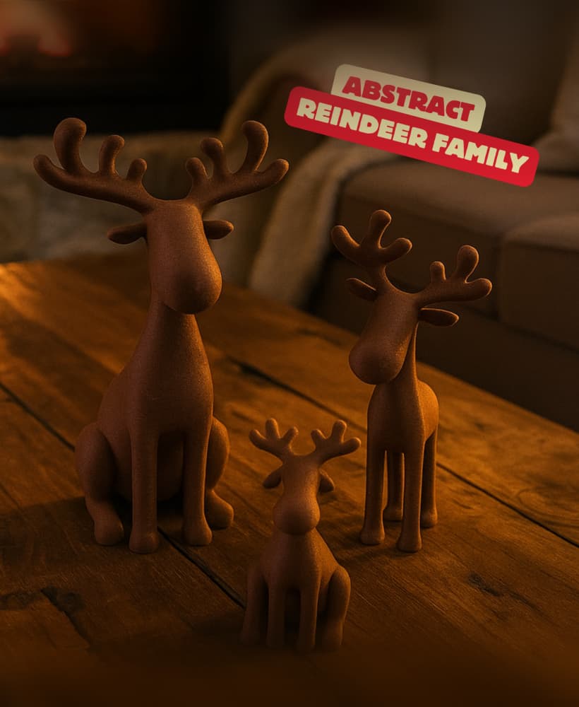 REINDEER FAMILY ABSTRACT / CHRISTMAS DECOR / HOMEDECOR / TABLEDECOR 3d model