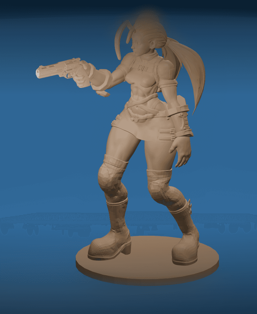Toon Cop Enforcer Sexy Cartoon Police Woman v2 3d model