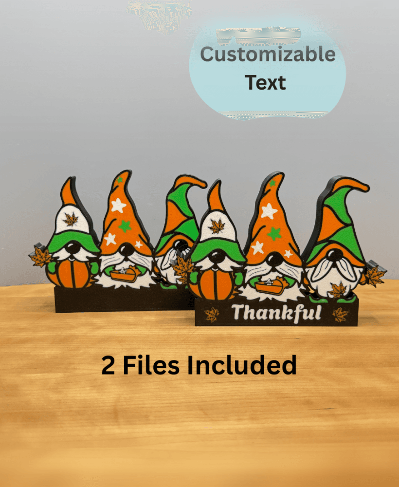 Fall Gnome Shelf Decor Thanksgiving Home Decor 2 Files Included Customizable 3d model