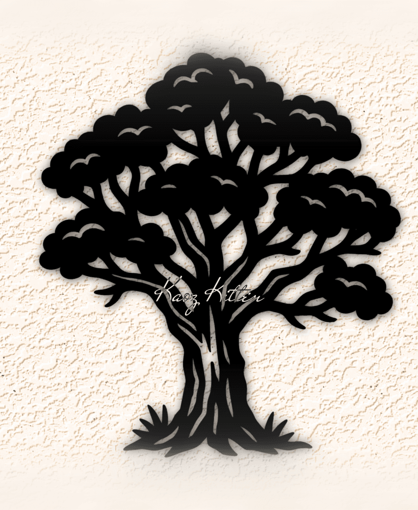 oak tree wall art home decor 3d model