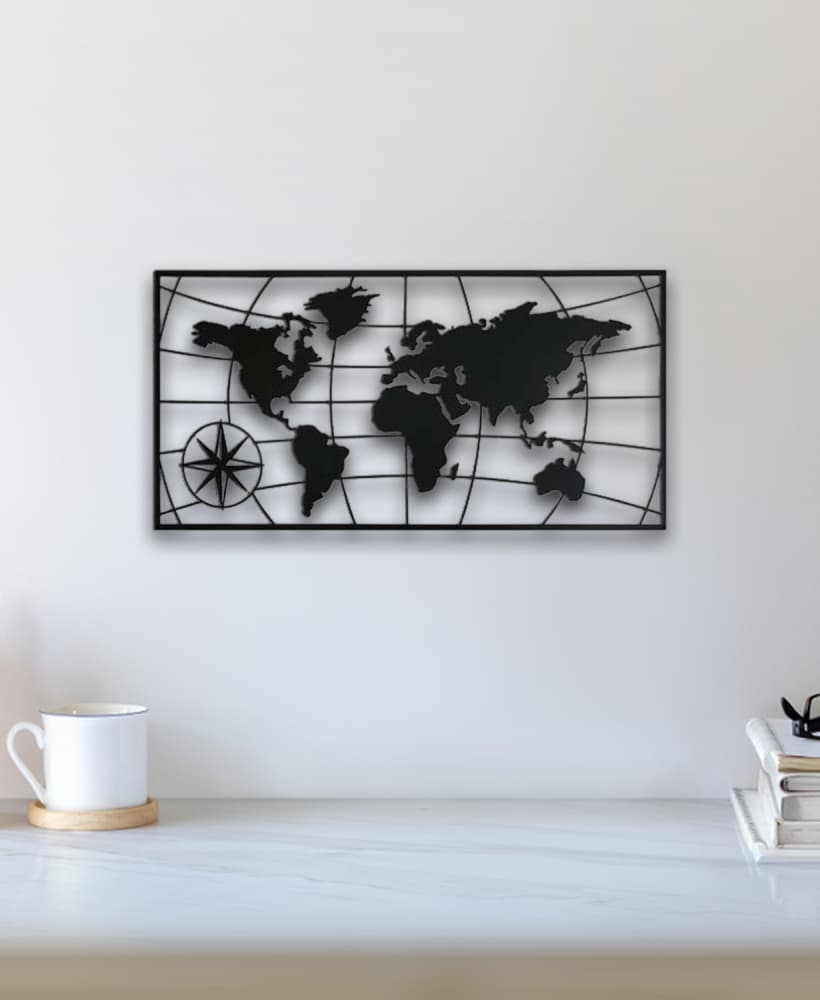 World Map Wall Art 3d model