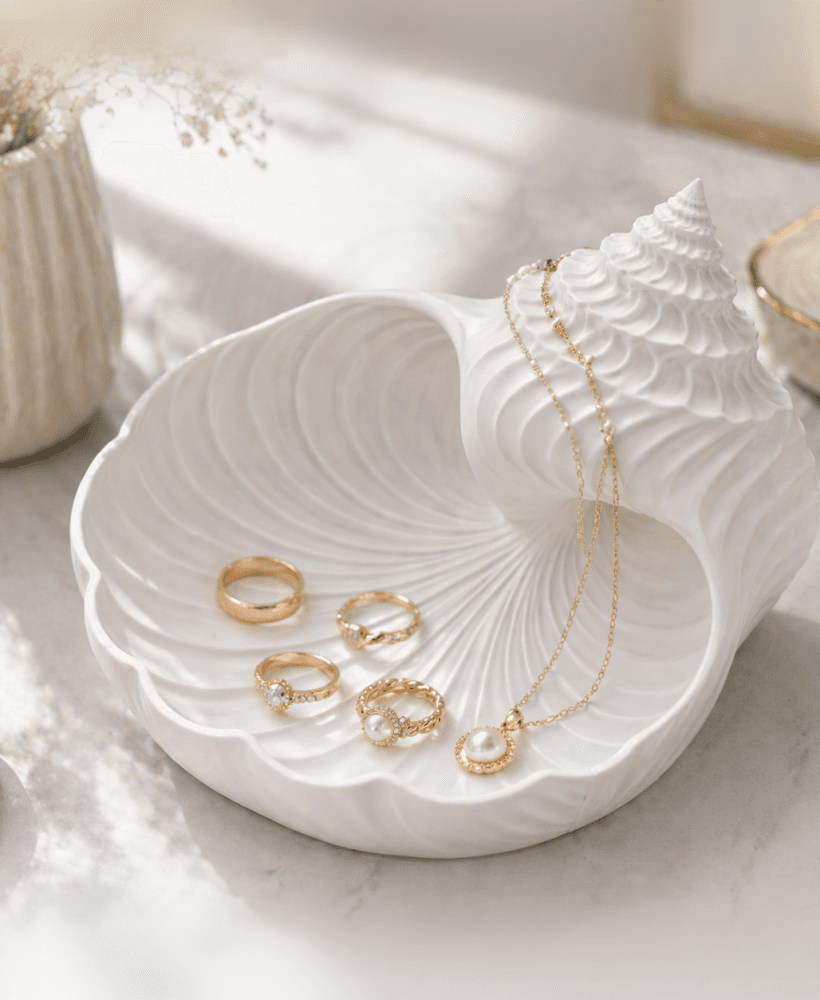 Seashell Jewelry Tray STL – Coastal Ring Dish & Ocean Vanity Organizer 3d model