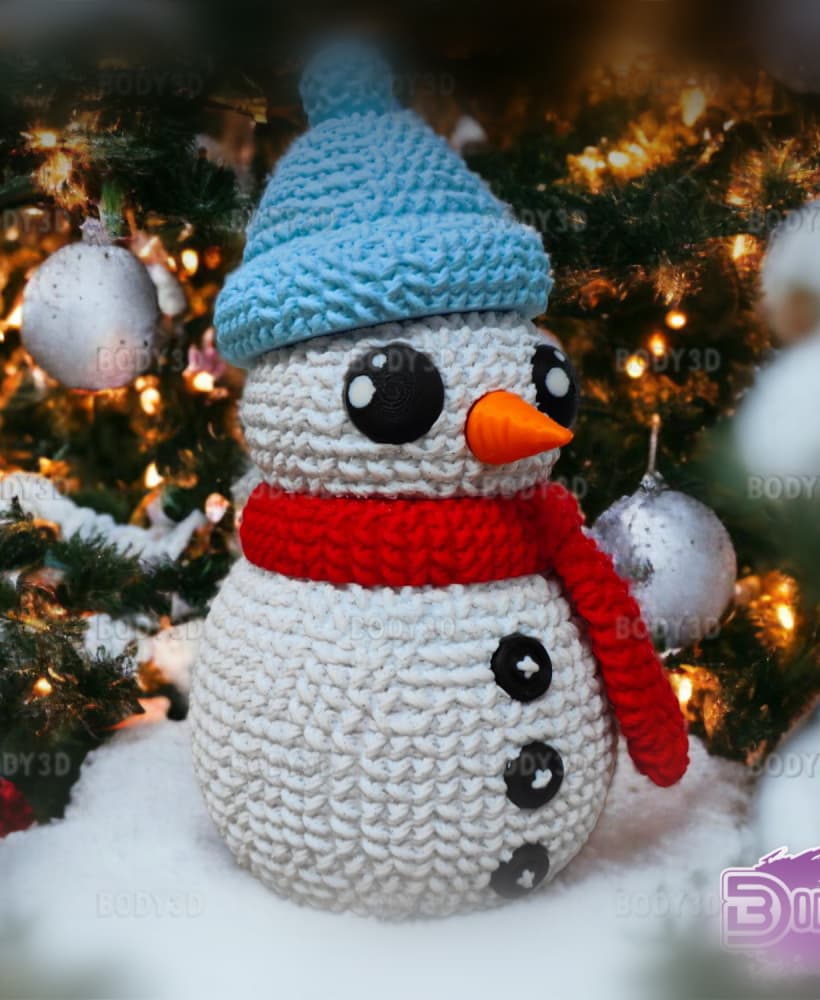 Crocheted Snowman 3d model