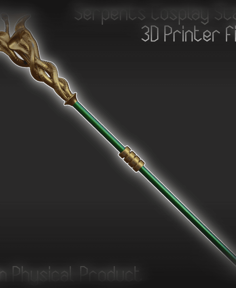 Fantasy Serpent Cosplay Stave 3d model