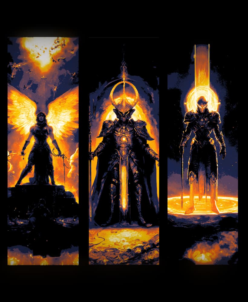 Birth of God Titans - The battle for all - Set of Bookmarks 3d model