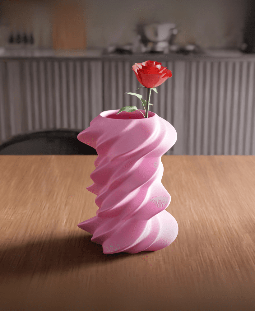Spiral Twisted Decorative Vase 3d model