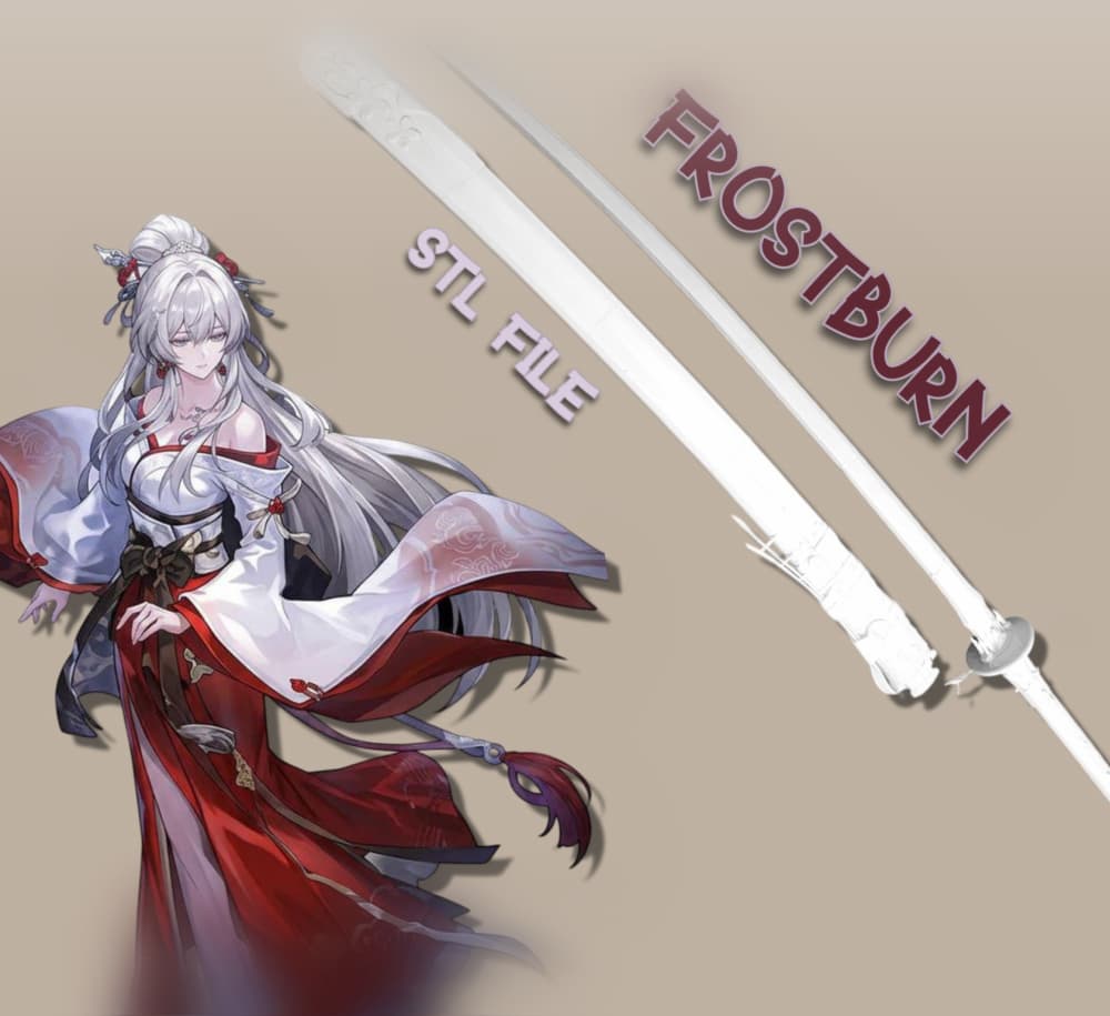 Wuthering Waves frostburnSTL • 3D Printable Sword File • Hiyuki Cosplay 3d model