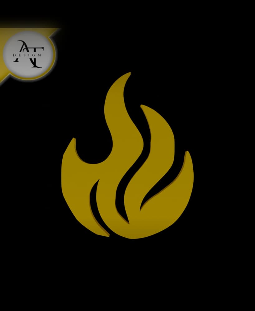 Simple Flame Symbol - 2D Art 3d model