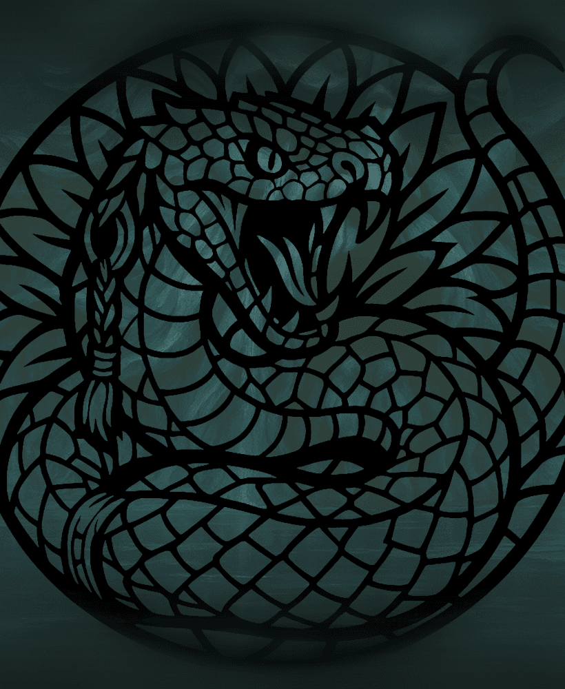 Basilisk 2D stained glass art 3d model