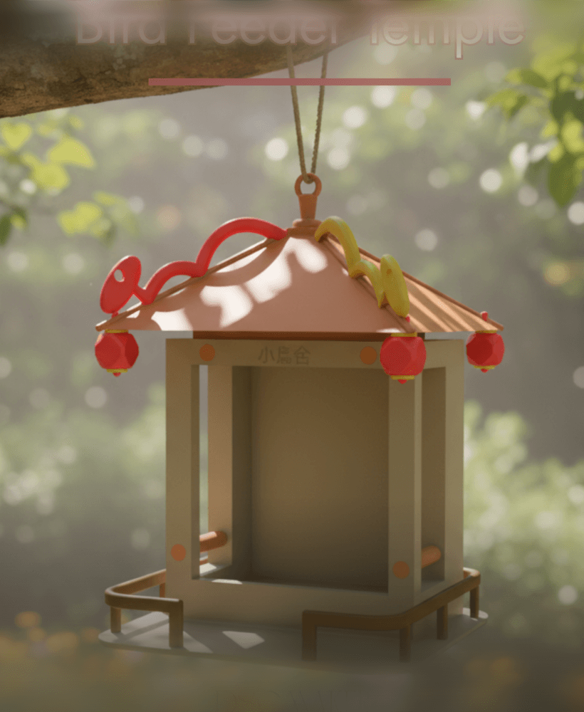 Bird Feeder Temple 3d model