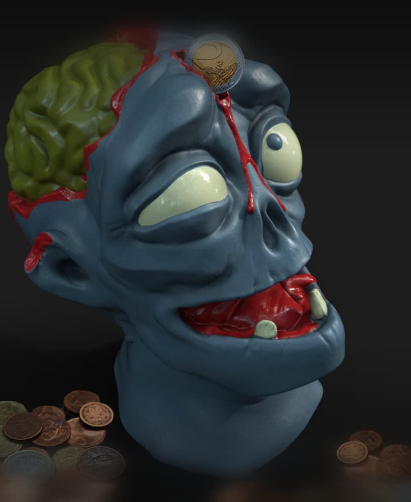moneybox Zombie-piggy bank /stl and 3mf 3d model
