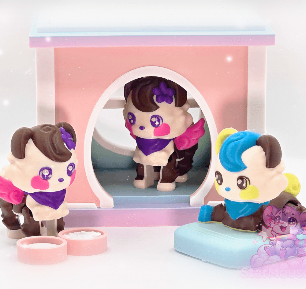 Exclusive: PomPom Flexis & Their Cozy Doggy Home! 3d model