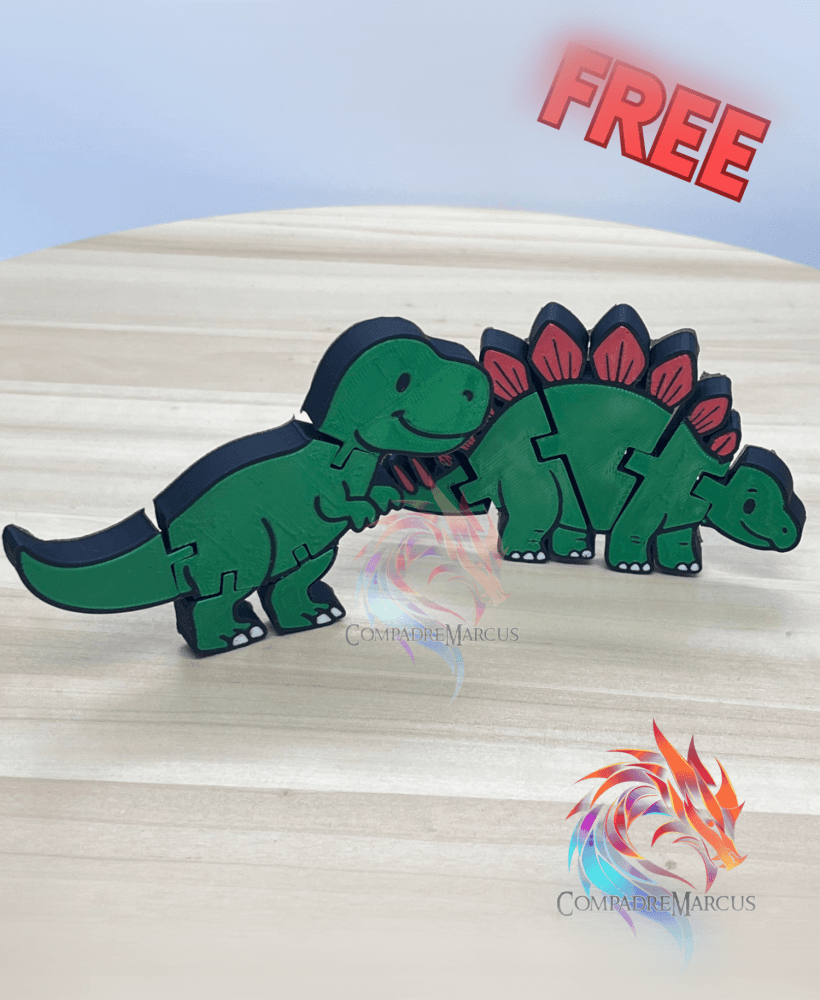 Flexi Cartoon Dinosaurs / no supports / 3mf included 3d model