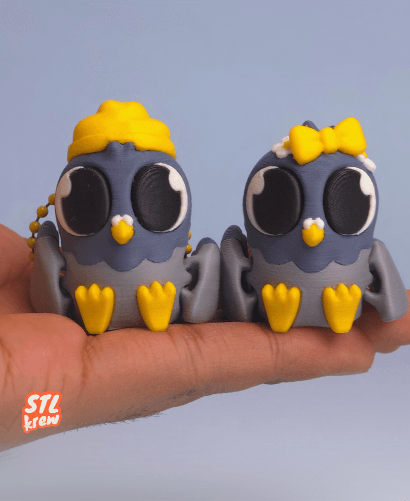 Cute articulated pigeon couple - Pippo and Pippa 3d model
