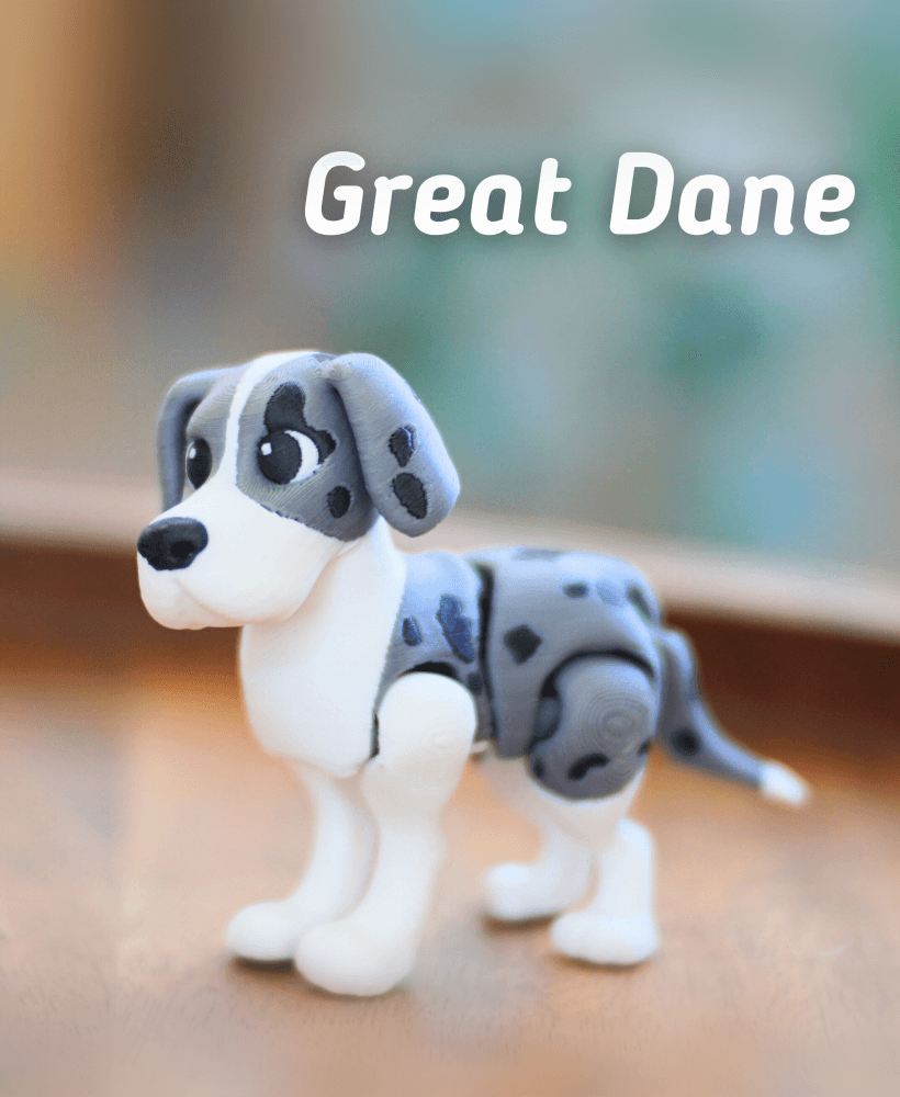 Great Dane - Articualted Fidget Dog 3d model