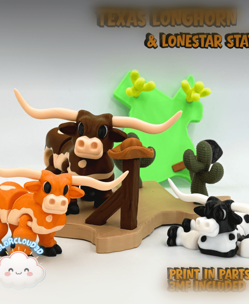 Texas Longhorn + Lonestar State 3d model