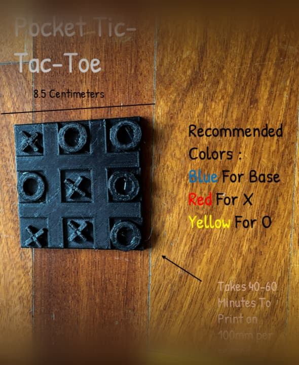 Tic-Tac-Toe Board (Pocket Size) 3d model
