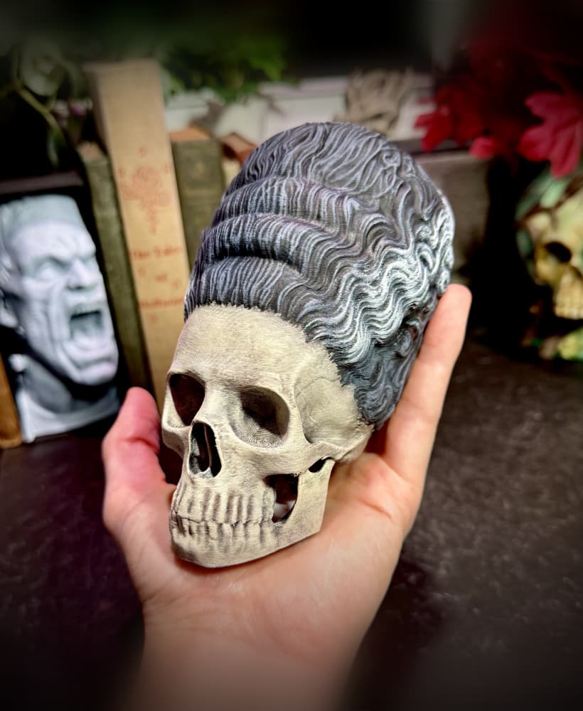 Skull of the bride of frankenstein 3d model