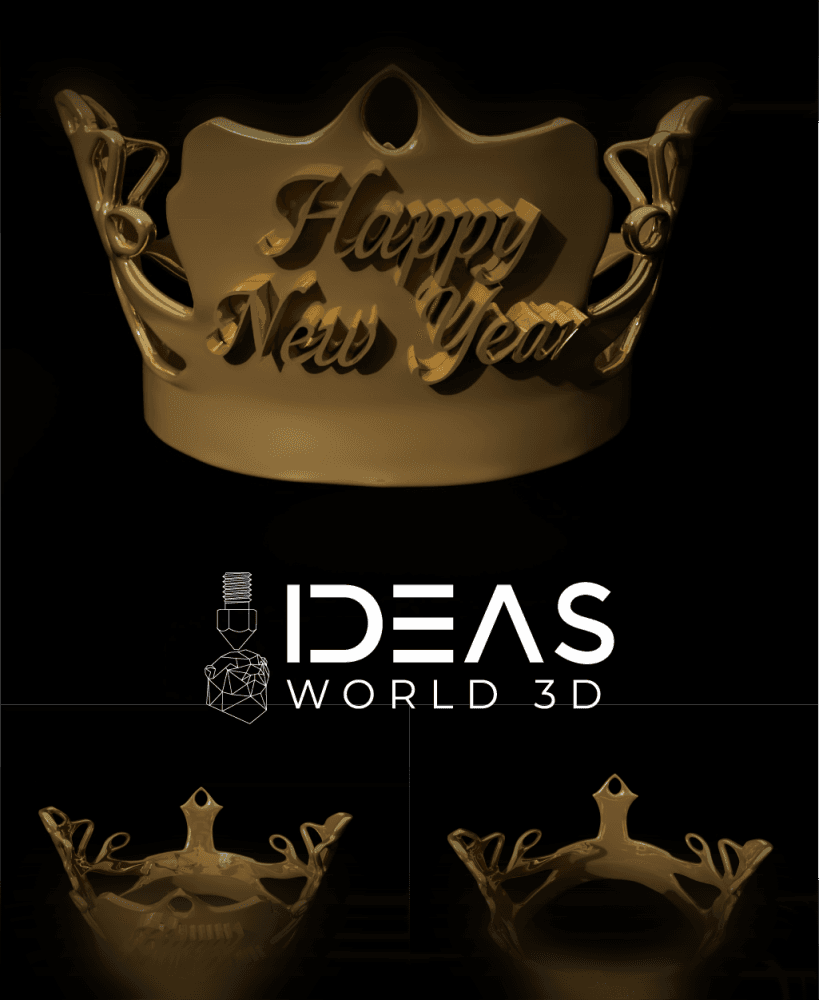Happy New Year Crown 3d model