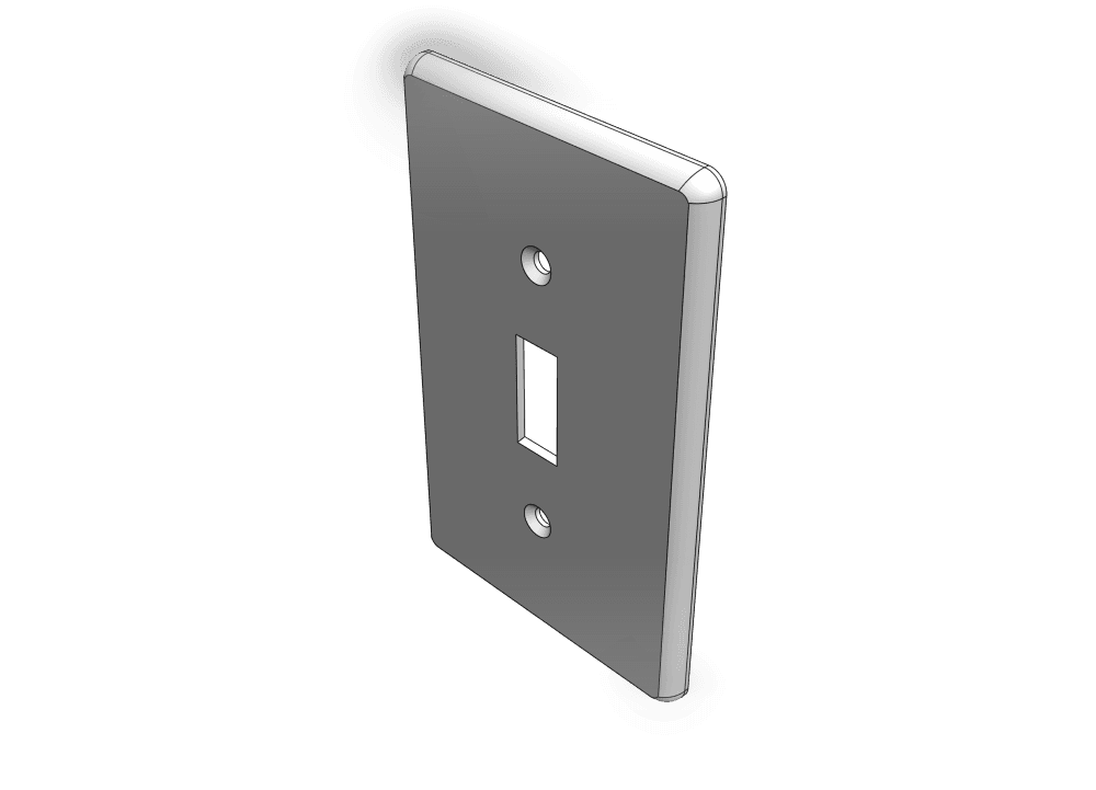 Single Gang Toggle Switch Style Wall Plate (Original Replacement) 3d model