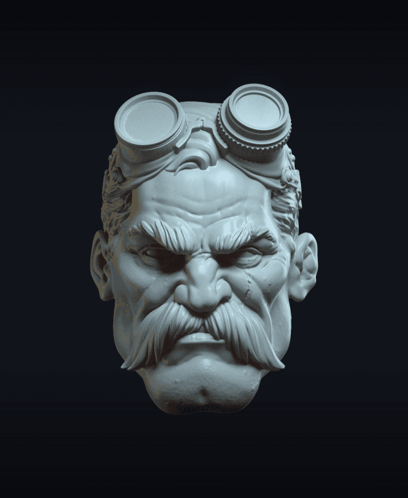 Dex v9 Action Figure Head 3d model