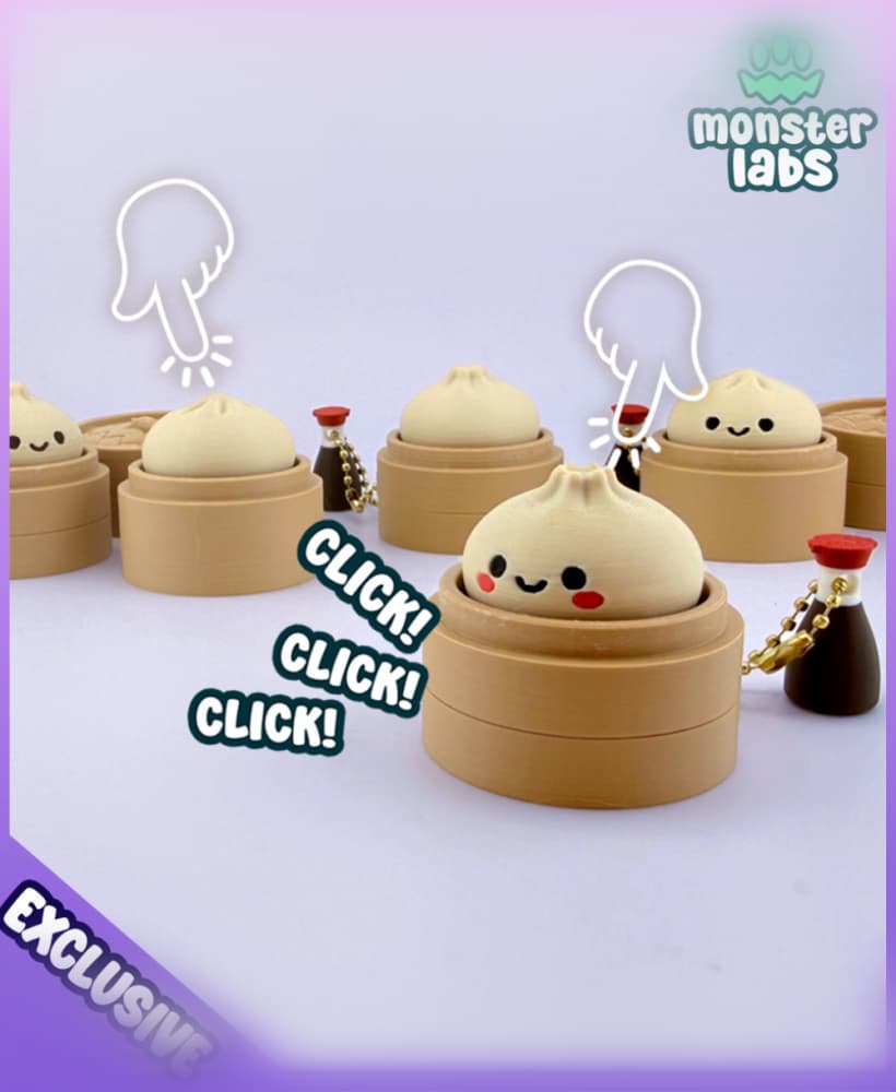 EXCLUSIVE: Dumpling Fidget Clicker Keychain 3d model