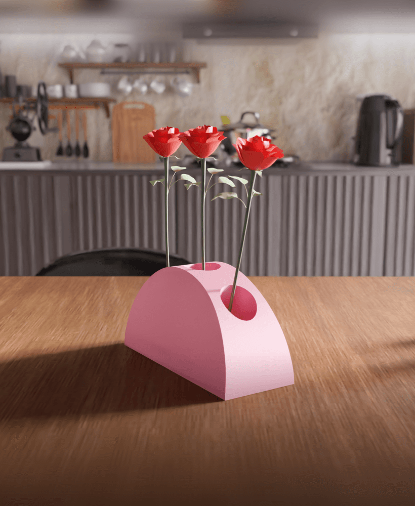 Half Moon Multi-Hole Vase 3d model