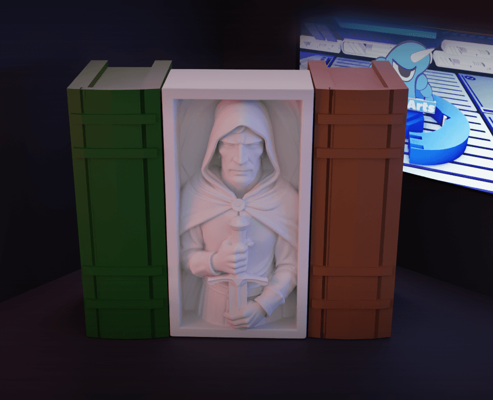 Aparador livros medieval Cavaleiro Sombrio.stl 3d model