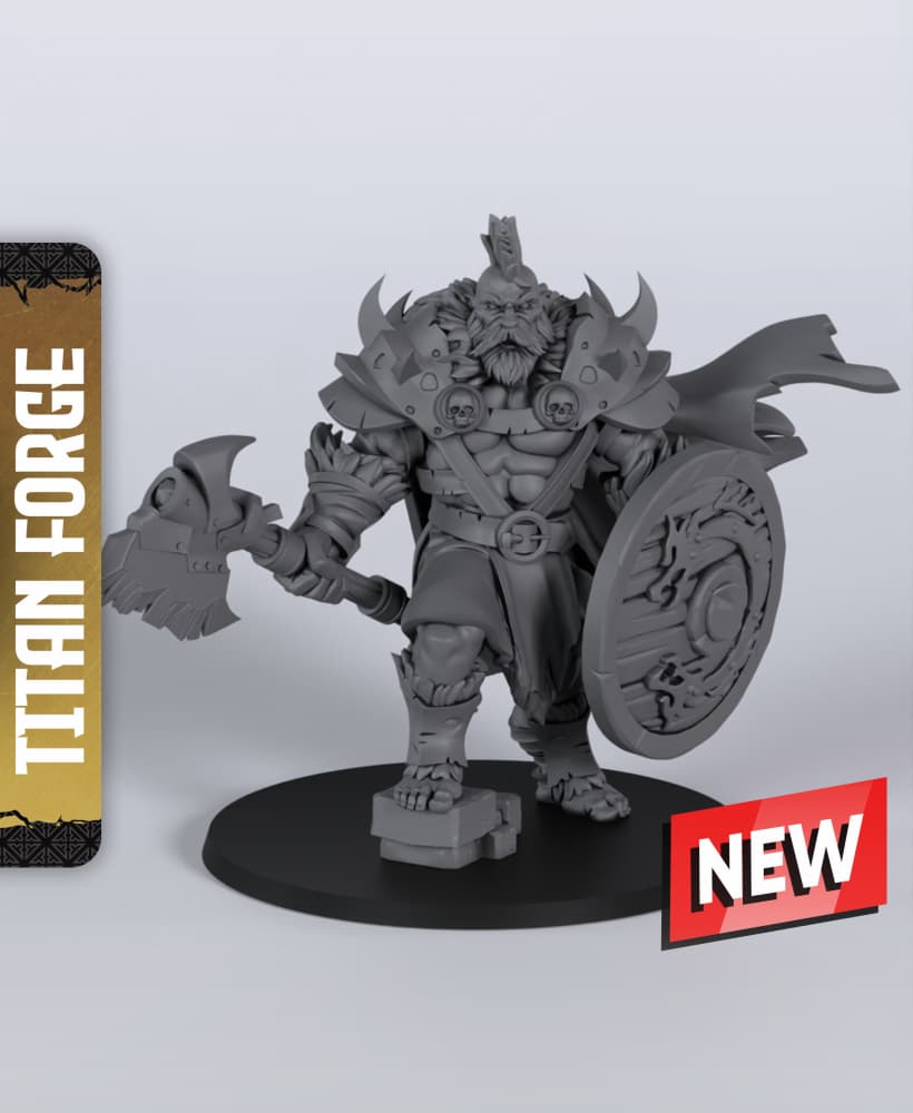 Human Male Barbarian - With Free Dragon Warhammer - 5e DnD Inspired for RPG and Wargamers 3d model