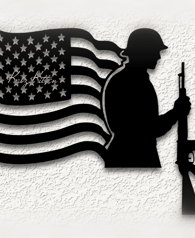 soldier gun memorial day wall art home decor 3d model