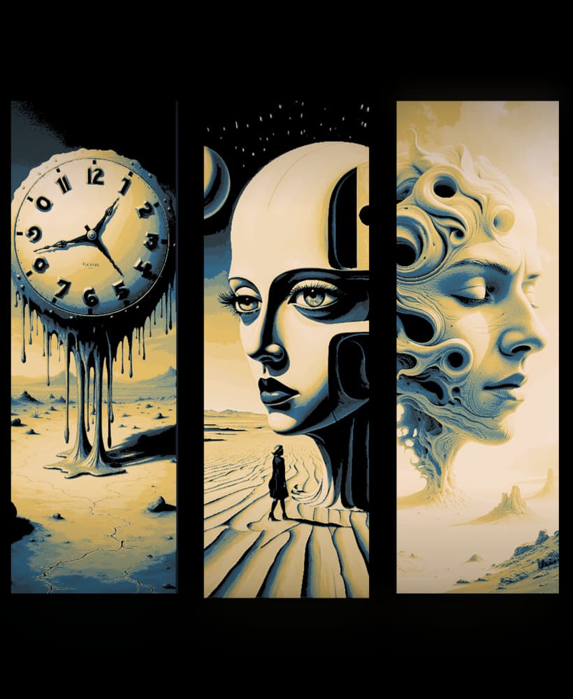 The world of sand and the twisted mind - Salvador Dali inspiration set of bookmarks 3d model