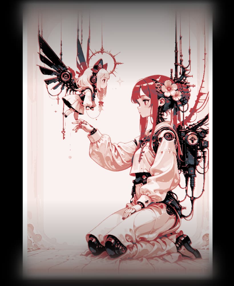 Wonderful world animated and beautiful - Lady and her creation - Wall Art 3d model