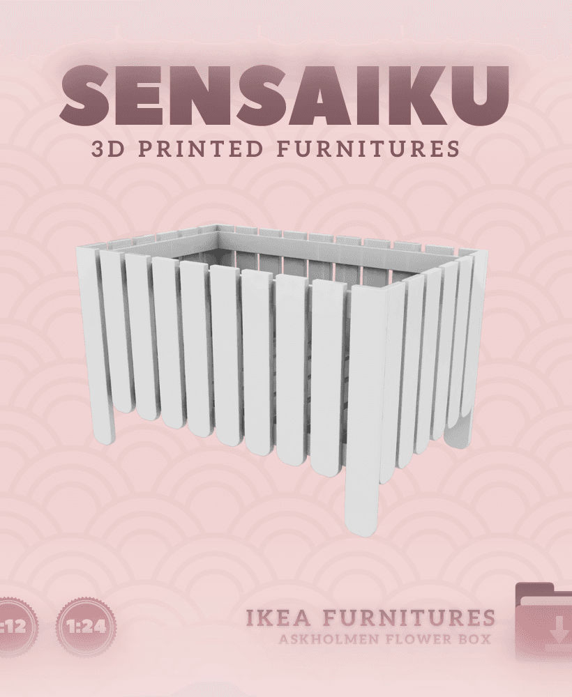 Miniature Replica 02. ASKHOLMEN Flower Box for Miniature Dollhouse IKEA 3D Print (1:12,24,48) 3d model