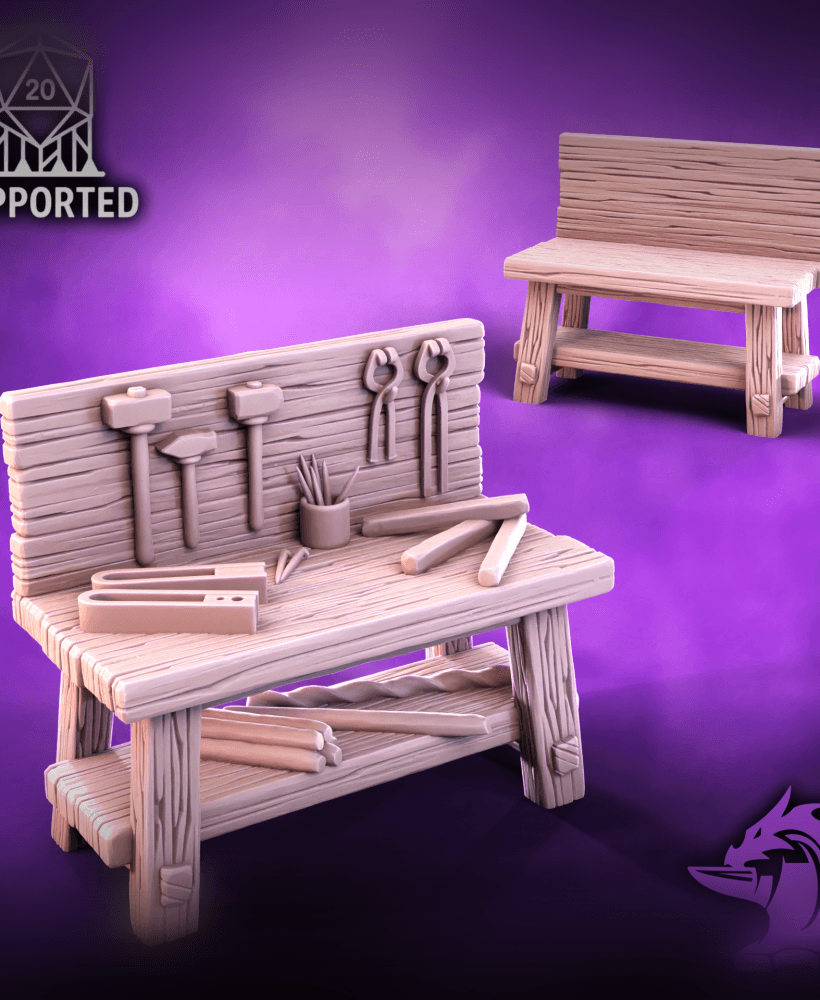Tool Bench - Blacksmith Tabletop RPG Scatter Terrain 3d model