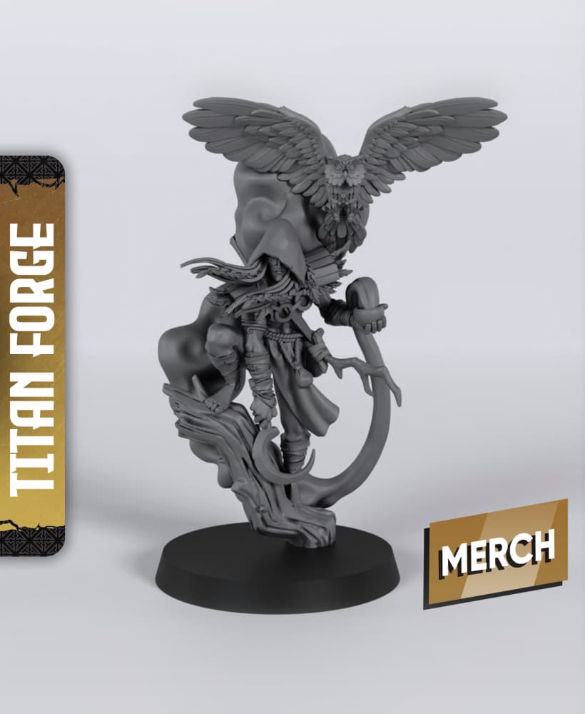 Druid - With Free Dragon - 5e DnD Inspired for RPG and Wargamers 3d model