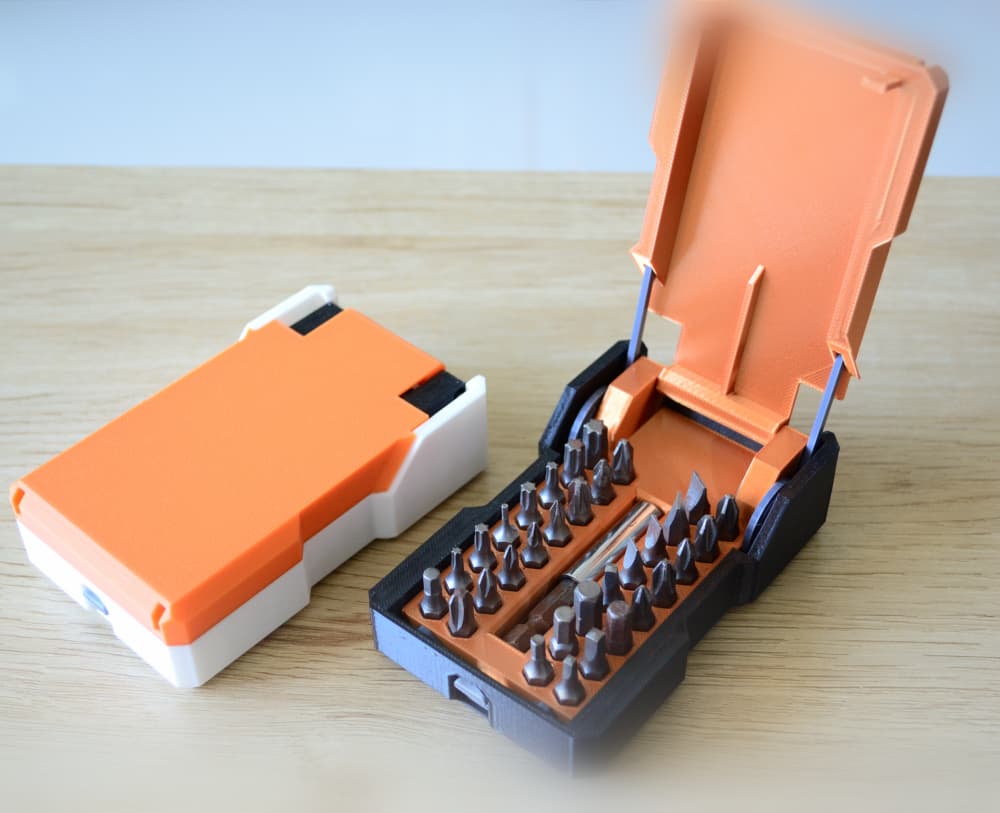 Spring-Loaded Hex Bit Case Box 3d model