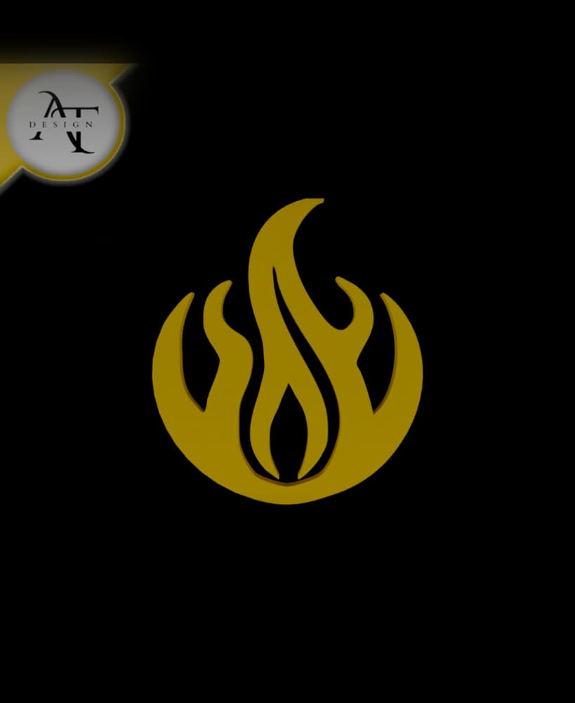 Simple Flame Symbol - 2D Art 3d model