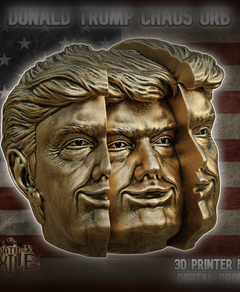 Donald Trump Chaos Orb Headphones Stand Path of Exile 2 3d model