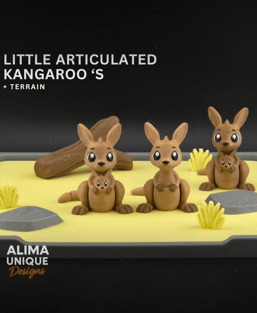 Little Articulated Kangaroo's / Keychain / Fidget Toy 3d model