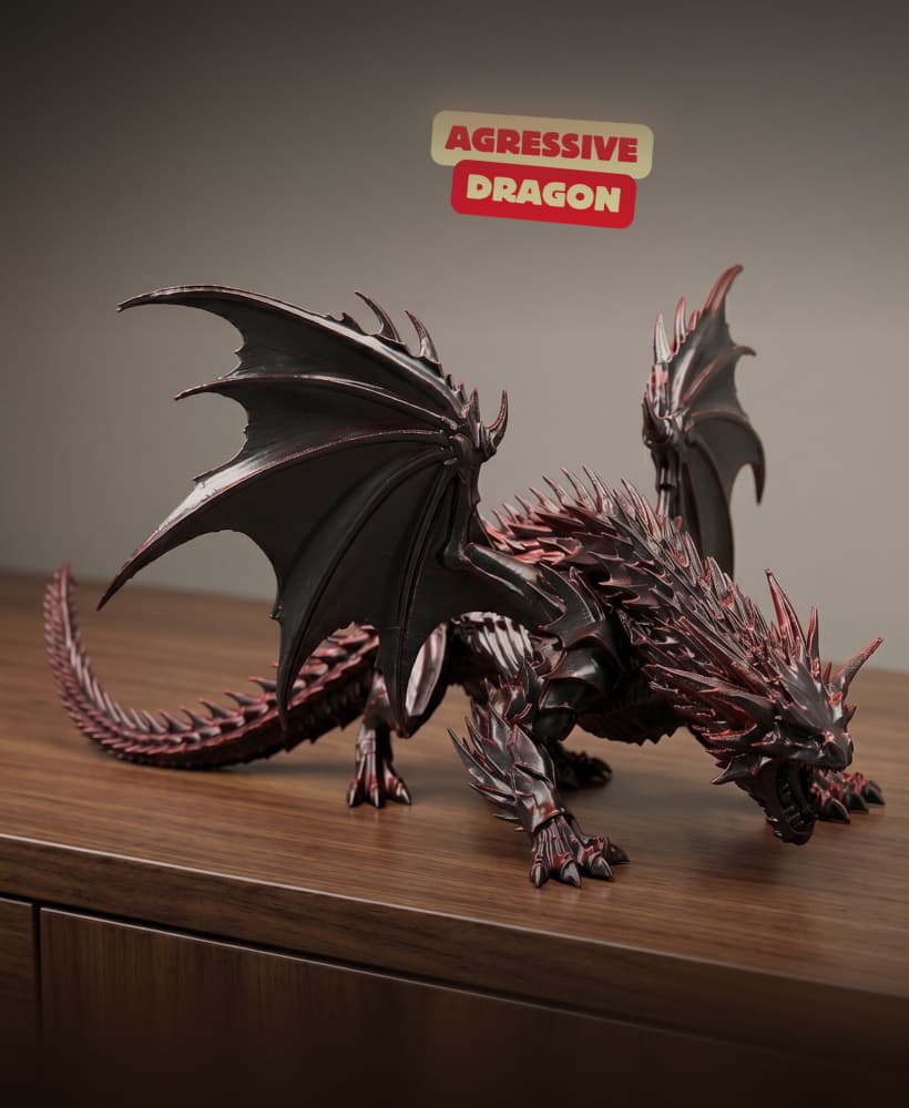 AGRESSIVE DRAGON SCULPTURE / GOTHIC DECOR / SHELF SCULPTURE DECOR / MODERN DRAGON SCULPTURE 3d model