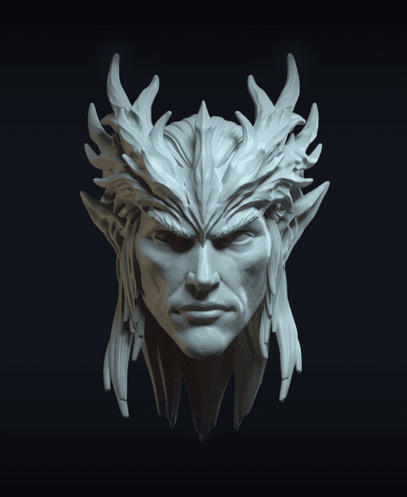 Maelthar_elf v4 (actiong figure head) 3d model