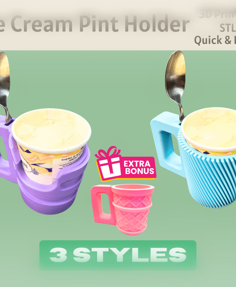 Ultimate Ice Cream Pint Holder with Spoon Slot – For Häagen-Dazs & Ben & Jerry's 3d model