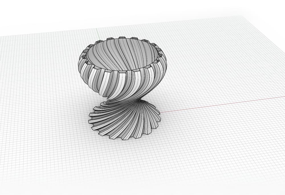 planter vase twisted free 3d model
