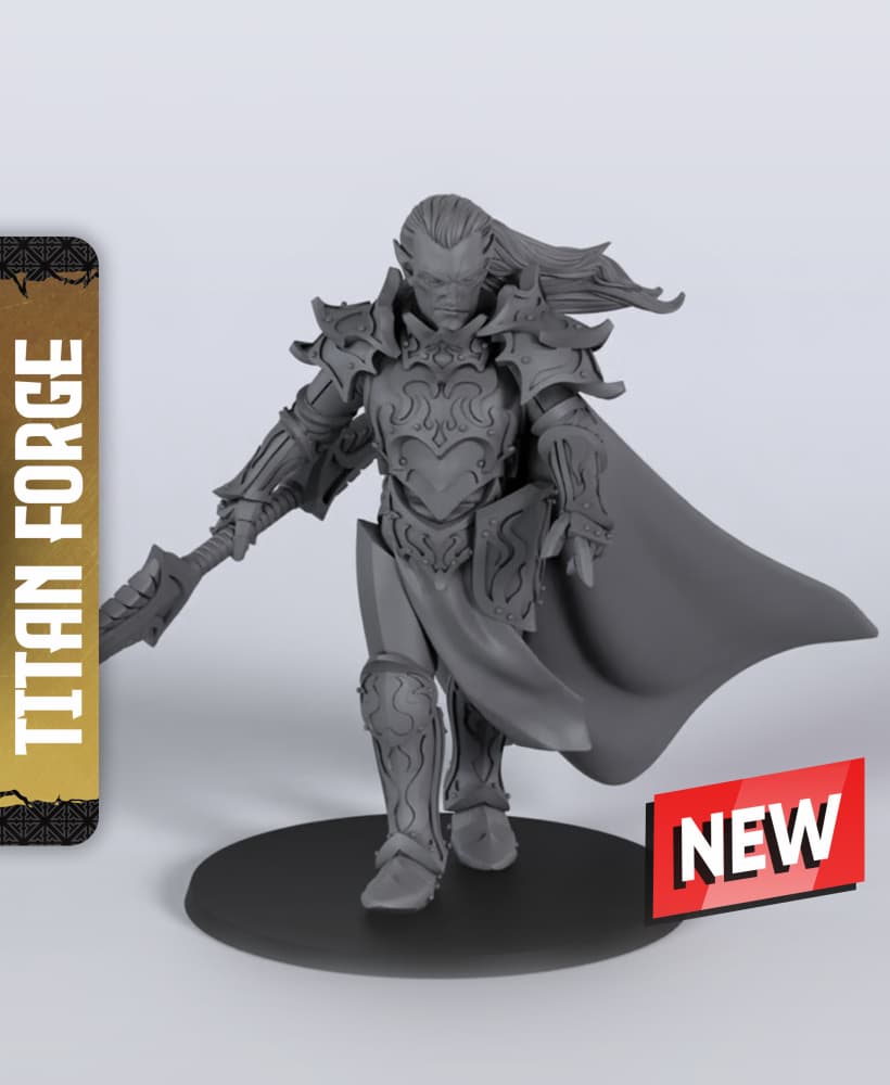 Fallen Paladin - With Free Dragon Warhammer - 5e DnD Inspired for RPG and Wargamers 3d model