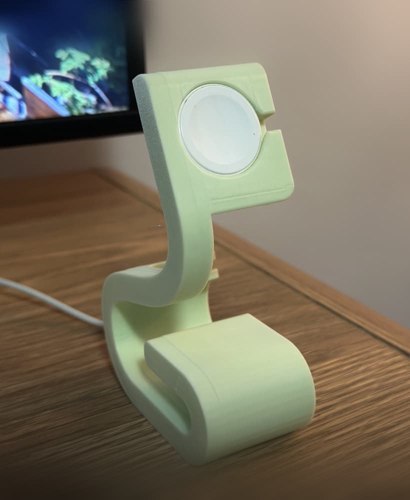 Apple Watch Stand STL | 3D Printable Charger Dock | Minimal Desk Stand 3d model