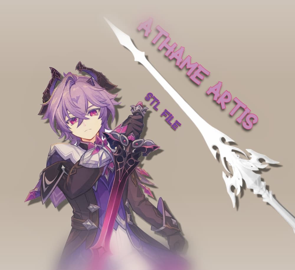Genshin Impact Athame Artis STL • 3D Printable Cosplay Weapon • Genshin Prop File 3d model