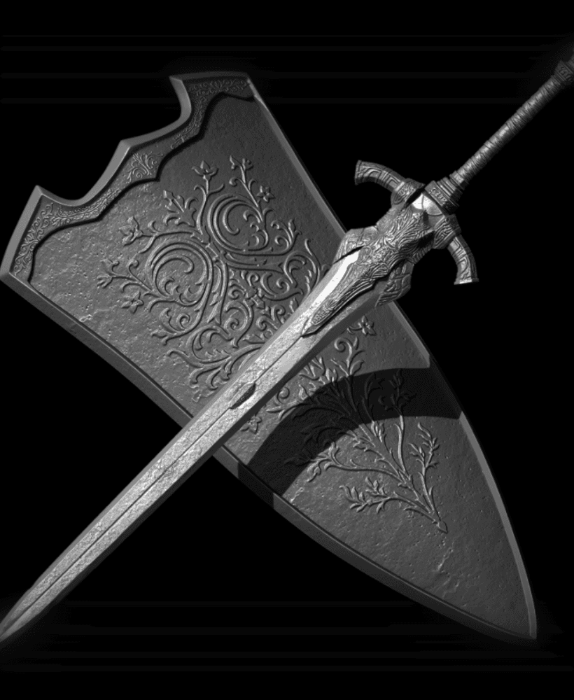 ULTIMATE PACK ARTORIAS Greatsword And Greatshield Life Size STL Fan Art Models 3d model