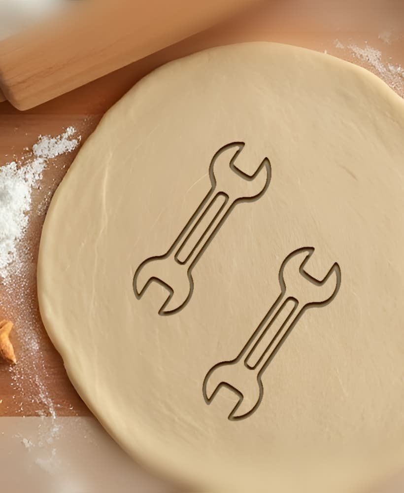 Spanner Cookie Cutter, Biscuit Cutter 3d model